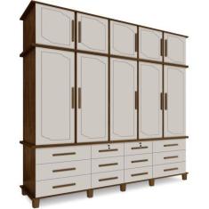 Imagem de Guarda Roupas Luapa Berlin C/ 10 Portas E 12 Gavetas - Malbec/Off Whit