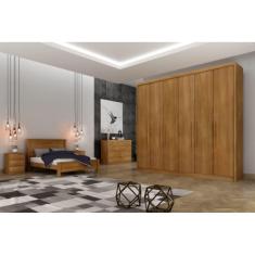 Imagem de Guarda Roupa Casal 6 Portas 8 Gavetas Santoro Móveis Novo Horizonte - Cumaru