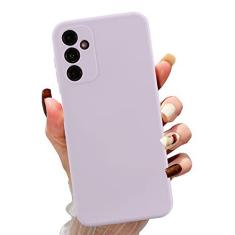 Imagem de UEEBAI Capa para Samsung Galaxy A14 5G, capa fina de silicone líquido à prova de choque, proteção de corpo inteiro, capa de telefone com microfibra antiarranhões, ultrafina, capa de borracha macia e