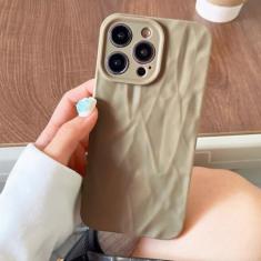 Imagem de Capa de telefone com padrão dobrável macio para iphone 11 12 13 14 15 pro max x xs xr max plus capa de silicone amortecedor de doces, cáqui, para iphone 14