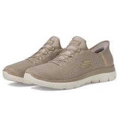 Imagem de Skechers Tênis feminino Hands Free Slip-ins Summits Classy Night, Cinzento/dourado, 34