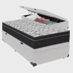 Imagem de Cama Box Baú Solteiro Branco + Colchão De Espuma D45 - Ortobom - Airtech 150 60x188x88cm