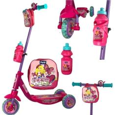 Imagem de Patinete De Alumínio Rosa C- Garrafinha Bolsa Campainha Led