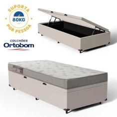 Imagem de Cama Box Baú com Colchão De Espuma Ortobom Light Liso Solteiro 88cm, B