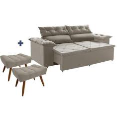 Imagem de Conjunto Sofá Compact 2 metros retrátil e  reclinável com Molas Espira