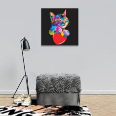 Imagem de Quadro Decorativo Canvas Love Cat Midiapoparte Salas Quartos