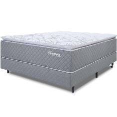 Imagem de Cama Box com Colchão Casal Molas Ensacadas Pillow Top Premium Sleep Cinza 138x188cm BF Colchões
