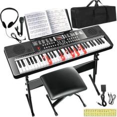 Imagem de Piano de teclado AQNIEGEP elétrico de 61 teclas para iniciantes com ac