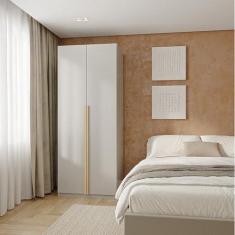 Imagem de Guarda-roupa Modular 80cm com Portas e Prateleiras Jade Cabecasa Madeiramadeira Cinza Urbano