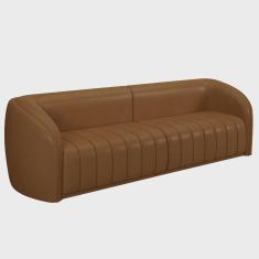 Imagem de Sofá Living Decorativo 3 Lugares 252cm Meris M22 Sintético Caramelo - Mpozenato