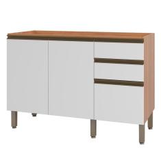 Imagem de Balcão Gabinete Bárbara 1200mm Para Pia 2 Portas Freijó E Branco