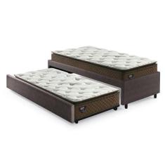 Imagem de Bicama Box Solteiro Revestimento Sintético 88X188 Marrom Com Dois Colc