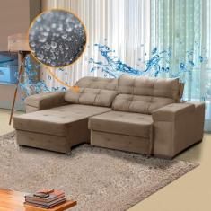 Imagem de Sofá Veludo Impermeabilizado Retrátil Reclinável 3 Lugares 220 Cm Rave