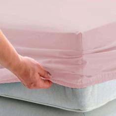 Imagem de Lençol Queen Avulso Com Elástico Percal 200 Fios 100% Algodão (Rosê)