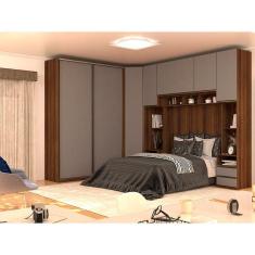 Imagem de Guarda Roupa Canto 8 Portas 7 Gavetas Dourado Com Cinza