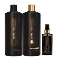 Imagem de Sebastian Dark Oil Shampoo 1 Litro Condicionador 1 Litro e Óleo 95 ml