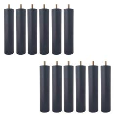 Imagem de Conjunto 12 Pés de Cama 20cm Pés de Madeira Palito Box Baú Casal Preto