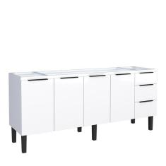 Imagem de Gabinete de Aço Para Pia 200cm 4 Portas 3 Gavetas Jupter Cozimax Branco