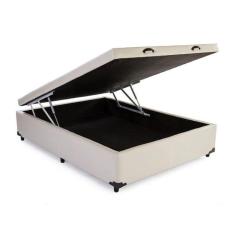 Imagem de Cama Box Baú Casal Sintético Bege 39x138x188