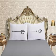 Imagem de Jogo De Lençol Queen 3 Peças Fronha Divertida Malha Meu Lado