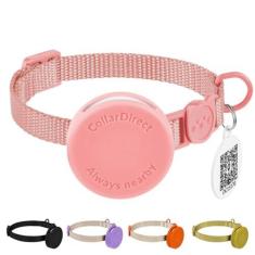 Imagem de CollarDirect Coleira Airtag para gatos com etiqueta de identificação para gatos - Coleira de nylon para gatos pequenos e grandes - Coleira para gatos com suporte de Airtag e etiqueta de animal de