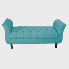 Imagem de Recamier Grecia Decorativa 140cm Suede Azul Turquesa - Montanaris Decor