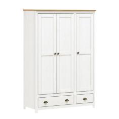 Imagem de Guarda Roupa com 3 Portas e 2 Gavetas - Branco/Carvalho