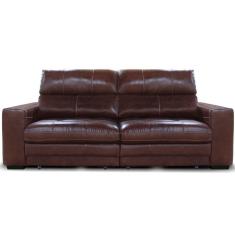 Imagem de Sofá Naveen Retrátil Reclinável 2 Lugares Couro Mogno 230cm - 69966