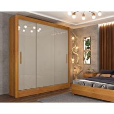 Imagem de Guarda Roupa Casal Valencia 3 Portas e 4 Gavetas Cinamomo/Off White - Tcil Móveis