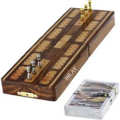 Imagem de Jogo de tabuleiro Cribbage Indian Glance Iblay com armazenamento e car