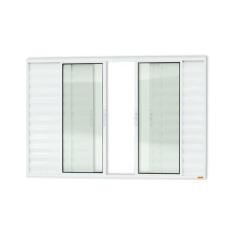 Imagem de Janela de Aluminio Veneziana de Correr 100x150cm 6 Folhas com Vidro Li