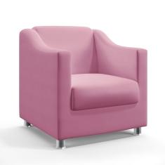 Imagem de Poltrona Decorativa Estofada Alya Sued Rosê Aradecor