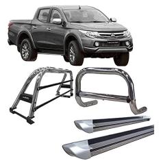 Imagem de Kit Quebra Mato +Estribo Pers +Santo Ant Duplo 20 L200 CROMO