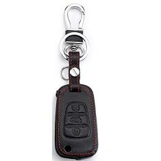 Imagem de Etui na kluczyk samochodowy inteligentny skórzany pokrowiec na klucze, pasuje do Kia Rio Sportage Soul Ceed Hyundai I30 Verna Veloster I35, obudowa kluczyka samochodowego ABS inteligentny brelok z kluczykiem samochodowym