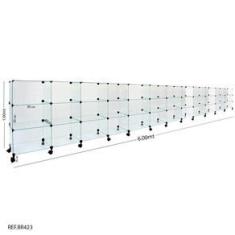 Imagem de Balcão de Atendimento Modulado em Vidro com Rodízios - 6,00 x 1,00 x 0,40
