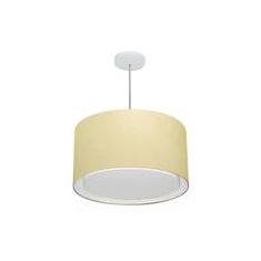 Imagem de Lustre Cilíndrico Duplo Md-4293 45x30cm Algodão Crú Bivolt