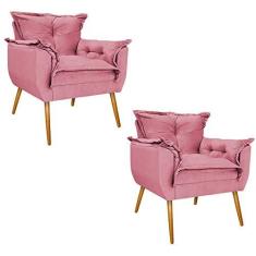 Imagem de kit 02 Poltronas Opala Palito Mel Suede  Bebê - Doce Sonho Móveis