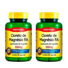 Imagem de Kit 2 Cloreto De Magnésio P.A 500Mg 60 Capsulas Maxinutri