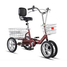 Imagem de Triciclo adulto para bicicleta Cruiser de 4 rodas de 35 cm com cesta grande e encosto de assento para recreação, compras, piqueniques, exercícios, ciclismo, pedalada
