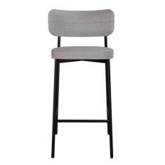 Imagem de Banqueta Alloa Fixa com 4 Pés 50 X 44,7 X 163,5cm com 1 Unidade Cinza Claro/Preto Epoxi