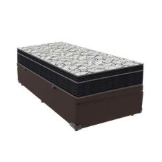 Imagem de Cama Box Solteiro Marrom Colchão Airtech 150 Extra Firme D45 - Ortobom
