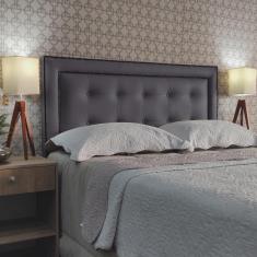 Imagem de Cabeceira Cama Casal Veneza 10 Diamond Com Tachas Corano Cinza 60 Rbl