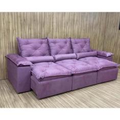 Imagem de Sofá Athenas Premium Retrátil Reclinável 2,70M Conforto Em Veludão - A