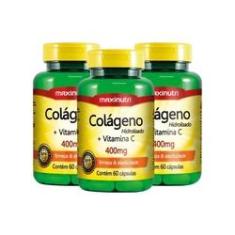 Imagem de Kit 3x Colágeno Hidrolisado + Vitamina C 400mg 60 Cáps - Maxinutri