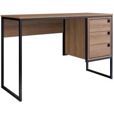 Imagem de Escrivaninha Estilo Industrial 3 Gavetas Mel PP Milani Store