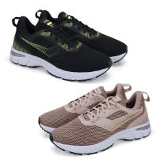 Imagem de Kit 2 Pares Tênis Fitness Esporte Cadarço Conforto Caminhada-Masculino