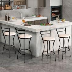 Imagem de Conjunto de 4 Banquetas Alta Home de Aço de Carbono