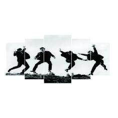 Imagem de Quadro Mosaico 5 Peças Mdf Beatles Jump Acabamento Fosco