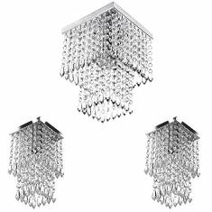 Imagem de Kit 1 Lustre Cristal Acr. Marrycrillic + 2 Lustres Spark