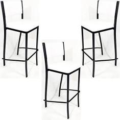 Imagem de Kit 3 Banquetas EMPILHÁVEL  alta assento e encosto  - Poltronas do Sul